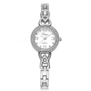 Lvpai Femmes Simple Casual Quartz Analogique Montre Ronde Bracelet Montre-Bracelet (Argent + Blanc) - Neuf