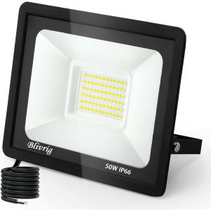 Dgbcz-Projecteur Led Extérieur, 50w Spot Led Exterieur 5000lm Super Lumineux 3500k Blanc Froid Éclairage De Sécurité Extérieur Ip66 Imperméable Pour Garage Jardin Terrasse Parking - Neuf