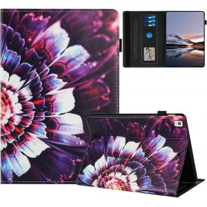 Tablette Coque Pour Samsung Galaxy Tab S6 Lite 10.4"" 2024/2022/2020 P610 P620 Housse Pu Cuir Flip Support Protection &Eacute;tuis,Fleurs Violettes[Coq9123267] - Neuf