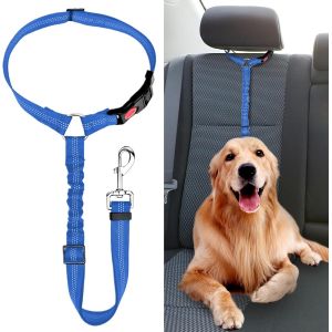 Jgd-Ceinture Chien Voiture, Universel Harnais Voiture R&eacute;glable Pour Chien & Chat Avec Absorption Des Chocs,Harnais Voiture Pour Chiens,Ceinture De S&eacute;curit&eacute; Pour Chien - Neuf