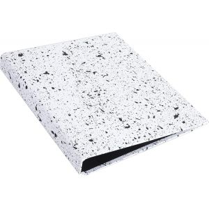 Classeur à 2 anneaux - Classeur étroit en panneau de fibres et papier - Dossier à anneaux pour documents, pochettes plastifiées et intercalaires - noir moucheté - Neuf