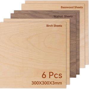 Rowood Contreplaqu&eacute; 3mm Noyer 6 Pi&egrave;ces A3 420x300mm Mat&eacute;riaux De Gravure Laser Plaque De Contreplaqu&eacute; Pour Mod&eacute;lisme Artisanat En Bois D&eacute;coupe Laser Pyrogravure Peinture - Neuf