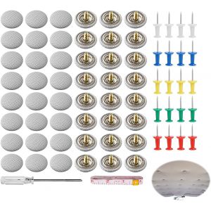 MEVRONISSHOP-68pcs Rivets de R&eacute;paration pour Ciel Toit Voiture, Universels Bouton d'outils Toit Kit Reparation Avec Goupilles Tournevis Ruban &agrave; Mesurer D&eacute;coration Fixation pour Tous Les Plafonds Voit - Neuf