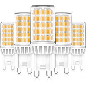 Kalanka-Ampoules Led G9 Blanc Chaud 2700k, 6w Remplacement 50w 60w Halog&iquest;&iquest;Nes, Pas De Scintillement Angle De Faisceau 360&iexcl;&Atilde; Led G9, Pas Dimmable Ac 220-240v, Paquet De 5 - Neuf