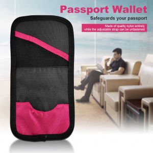 Tuban ¿C Sacoche multifonction en nylon pour telephone portable, argent, carte, passeport, portefeuille (rose rouge) - Neuf