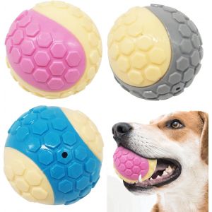 Squeaky Indestructible Rubber Dog Balls High Stretch Size M/L (Random Color) Bps-7435 X 3 - Neuf