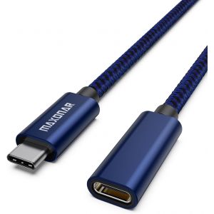 Tech C&acirc;ble D'Extension Usb C M&acirc;le Vers Femelle 5 A Charge Et Synchronisation Pour Station D'Accueil M1 Mac Book Pro Chargeur Sans Fil Dell Xps Surface Book Bleu 1 M - Neuf