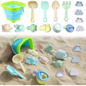 Kal-Kit De Jeu De Plage Enfant,15 Pi&egrave;ces Jouets De Sable Ch&acirc;teau,Jouets De Plage Pour Enfants,Pelle Outil De Sable Kits,Jouet Sable Enfant Plage,Jouet Pour Filles Et Gar&ccedil;ons &Agrave; Partir De 1 An - Neuf