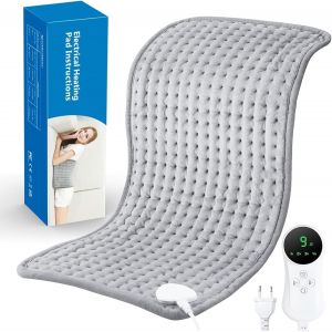 Coussin Chauffant &Eacute;lectrique 30 X 60 Cm Avec Arr&ecirc;t Automatique Et 9 Niveaux De Temp&eacute;rature, Coussin Chauffant Pour Le Dos, La Nuque, Les &Eacute;paules, Le Ventre - Neuf