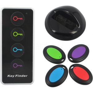 KAL-Localisateur De Clés Avec Télécommande Légère Avec 4 Étiquettes De Suivi Pour Clés, Canne, Portefeuille, Télécommande - Neuf