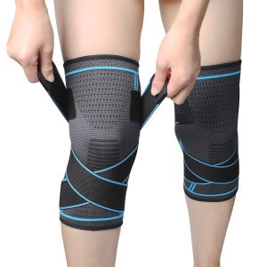 (L) Genouillère De Sport, Genouillère Élastique Réglable 2 Pièces, Genouillère De Compression Sportive, Genouillère Rotulienne Et Ligamentaire, Genouillère Pour L'arthrose, Respirante Et Unisexe - Neuf