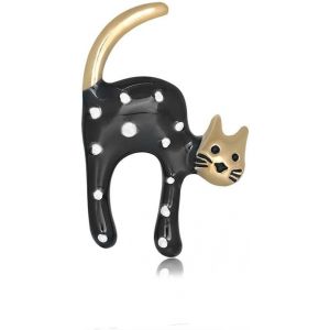 Kjdal-Broche Chat Moqué De Dessin Animé Pour Femmes Enfants Chat Revers Pins Animaux Émail Broches Pins Bijoux Accessoires Pour Anniversaire,Fête,Jubilé,Mariage,Métal - Neuf