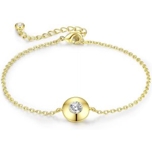 Bracelet Cha&icirc;nette En Cristal Autrichien, Bracelet Femme Plaqu&eacute;s Or Blanc 18 Carats Et Or Rose, Bijoux Femme, Cadeau Femme-Id&eacute;es Uniques Pour Anniversaire, F&ecirc;te Des M&egrave;res, Saint-Valentin, No&euml;l - Neuf