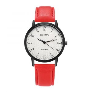 Gaiety Femmes &Eacute;l&eacute;gant Pu Cuir Bande Cadran Montre Analogique Quartz Montre-Bracelet (Rouge) - Neuf