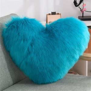 Cauc-Coussin En Forme De Coeur Pour Chambre D'enfant - Polaire Double Face En Peluche Super Douce - Coussin D&eacute;coratif Pour Salon, Canap&eacute;, Chambre D'enfant, Lit - 40 X 50 Cm - Bleu Fonc&eacute; - Neuf