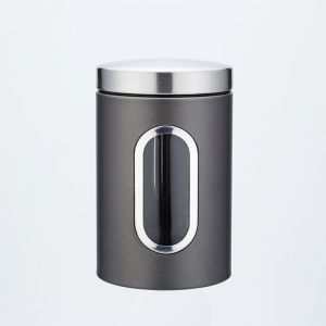Gris - Boîte À Café Scellée En Acier Inoxydable, Organisateur De Cuisine, 1 X Boîte Alimentaire Scellée Avec Fenêtre, Convient Aux Graines/Café/Céréales/Thé. - Neuf
