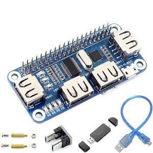 NAERYUT-4 Ports Usb Hub Hat Module De Carte D'Extension Usb Usb2.0 1.1 Usb Intégré Vers Uart,Avec Connecteur Micro Usb Lecteur De Carte Câble Usb Pour Diverses Versions De Raspberry Pi Parfaitement - Neuf