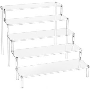 Pr&eacute;sentoir en acrylique transparent &agrave; 5 niveaux (30 x 32 x 25 cm) pour poup&eacute;es, bijoux, cupcakes, rouges &agrave; l&egrave;vres, vernis &agrave; ongles et &eacute;pices. - Neuf