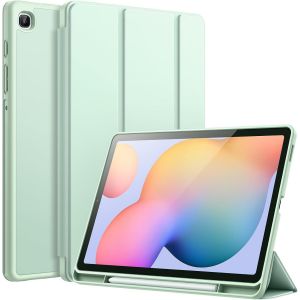 Coque pour Samsung Galaxy Tab S6 Lite 10,4 Pouces 2024/2022/2020 avec S Pen Porte-Stylet, &Eacute;tui Housse Fine pour Tablette avec Dos en TPU Souple, Veille/R&eacute;veil Automatique (Menthe) - Neuf