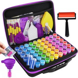 Mevronisshop-Diamond Painting Accessoires Boite,Boite Diamond Painting Rangement,Avec Entonnoir,Pour Broderie Diamant Kit Complet,Peinture Diamant - Neuf