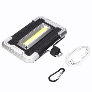 Hjlian Lampe De Camping Solaire Portable A Led Cob, Rechargeable Par Usb, Ideale Pour Les Randonnees D'urgence, Argentee - Neuf