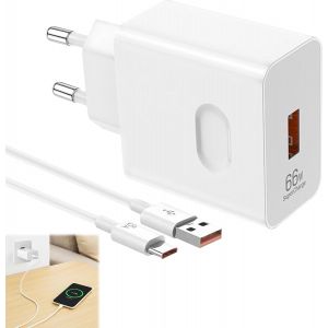ChenQuanSarl-66W Supercharge Chargeur Rapide Avec 6A Cable Usb C 1.5M,Chargeurs Pour T¿l¿phones Portables Pour Honor Magic6 Lite 7 Lite 6 Mate 60 50 P60 Pad X9 X8A,Pour Honor 200 Lite 400 Magic7 Lite - Neuf