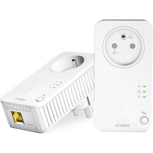 Powerline 600 Kit - Duo Prises Cpl - Kit Cpl - 600 Mbps - Compatible Toute Box/Routeur - Port Ethernet + Prise Filtr&eacute;e - Installation Rapide - Internet Haut D&eacute;bit Partout -Powerl600duofrv2 - Neuf