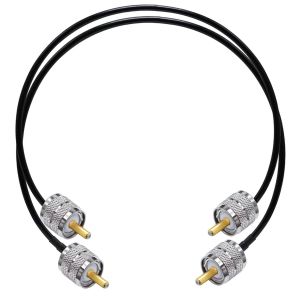 PL-259 C&acirc;ble de raccordement RG58 UHF m&acirc;le &agrave; m&acirc;le CB Radio C&acirc;ble coaxial 20 pouces (50 cm) SO239 C&acirc;ble d'extension d'antenne Wifi pour analyseur d'antenne radio HAM 2 Pack - Neuf