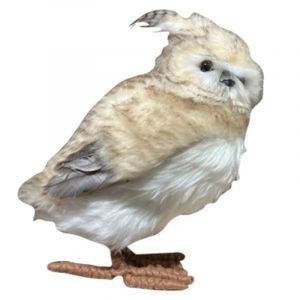 Hibou Debout 34cm Brun Clair 19x16x29cm D&eacute;co - Neuf