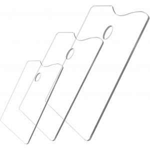 3 Pi&iquest;&iquest;Ces Palette Mixte Rectangulaire Acrylique Palette Peinture Palette Transparente Acrylique Plateau Professionnel Du Peintre Avec Pouce Trou Pour La Peinture Artisanale D'art De Bricolage - Neuf