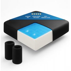 SUBZONAL-Coussin Premium en Mousse visco&eacute;lastique et Gel rafra&icirc;chissant avec 2 Housses incluses Imperm&eacute;able | Grand Confort Pendant de Longues p&eacute;riodes d'utilisation | Coussin de Chaise de Bureau - Neuf