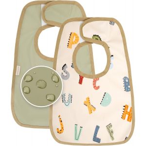 Kalanka-| Lot De 2 Bavoirs Bebe Imperm&eacute;ables | Bavoir Maternelle Facile &Agrave; Enfiler | Grand Bavoir B&eacute;b&eacute; Pour Repas | Puericulture B&eacute;b&eacute; | Bavoirs Enfant Reutilisables | Fabriqu&eacute; En Espagne - Neuf