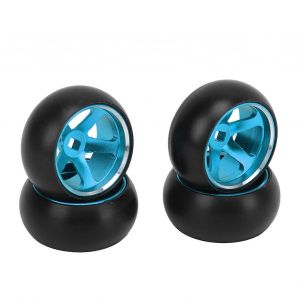 4pcs rc drift pneus en alliage d'aluminium rc pneus et roues pour wltoys k989 k969 p939 28413 1/28 rc voitures bleu - Neuf