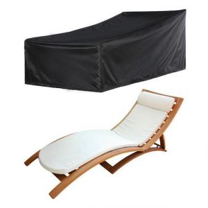 Housse De Chaise De Loisirs (Noire, 210 * 75 * 40 * 80 Cm), Housse De Chaise De Jardin Imperméable, Housse De Protection De Meubles De Chaise De Plage Extérieure Anti-Poussière, Noir - Neuf