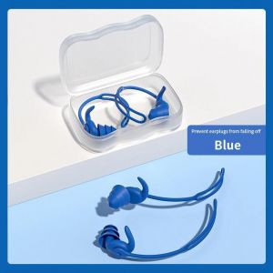 Euty-1 Paire De Bouchons D'oreille Tapones Oido Dormir Natation Réduction Du Bruit Bouchon D'oreille En Silicone Avec Corde Bouchons Oreilles Bouchons D'oreilles De Couchage-Blue - Neuf