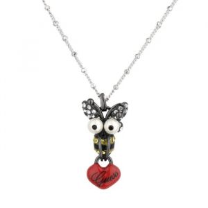 Guess Collier Avec Pendentif Abeille Et Coeur Acier Femme - Neuf