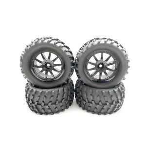 4pcs 82mm pneu 12mm hexagonal pour H16 16207 16208 16209 HBX 16889 SG1601 SCY 16101 1/16 RC voiture mise &agrave; niveau Pa - Neuf