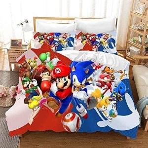 D Parure De Lit Housse De Couette Parure De Lit Housse De Couette Akita Aigle Super Mario Bros Taille (X Cm) Ensemble Pi&iquest;&iquest;Ces Housse De Couette + Ta - Neuf