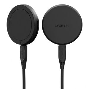 Cygnett ChargePuck Qi2.0 Casques, Smartphone Noir USB Recharge sans fil Charge rapide Int&eacute;rieure - Neuf