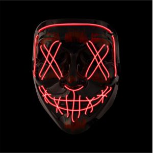 Masque D'halloween Purge Led-Masque De Costume Contr&ocirc;lable Pour Halloween,Carnaval Et Carnaval Comme Costume Et Habillement Pour Homme Et Femme (Choix De Couleur).[J174] - Neuf