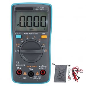 HJLIAN Multimetre numerique True RMS a plage automatique, tension AC/DC, resistance, capacite, pour electricien - Neuf