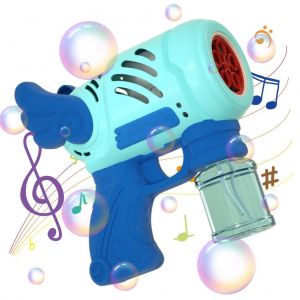 Machine A Bulles Electrique A 5 Trous, Musique Legere, Savon, Eau, Bulles, Pistolet Jouet Pour Enfants, Cadeau - Neuf