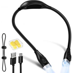 Lampe De Lecture De Cou, Liseuse Lampe Rechargeable 4 Leds 3 Couleurs, Protection Des Yeux, Lampe Livre Avec Très Long Bras Pliables Flexible Pour Lecture De Nuit, Voyage, Camping, Tricot - Neuf