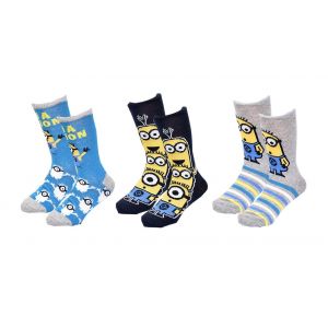 Chaussettes Enfant Licence Moi, Moche Et Mechant Fantaisie -Assortiment Mod&egrave;les Photos Selon Arrivages- Pack De 3 Paires Gar&ccedil;on - Neuf