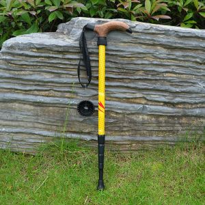 Batons D'escalade D'exterieur Avec Poignee En T, Batons De Marche, De Randonnee Et D'alpinisme (Jaune) - Neuf