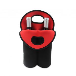 2 Bouteilles De 750 Ml De Transport De Vin Et Sac Isotherme Pour Camping En Plein Air, Sac D'isolation Thermique En NéOprèNe, Sac De Transport à Main Pour Pique-Nique Pour Voyage - Neuf