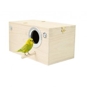 Nichoir Pour Perruches Ondulees &iquest; Nichoir Pour Perroquets En Bois Maison D'elevage Haut De Gamme Pour Oiseaux, Perchoirs Et Nid Pour Pinsons Avec Perchoir Attache - Neuf