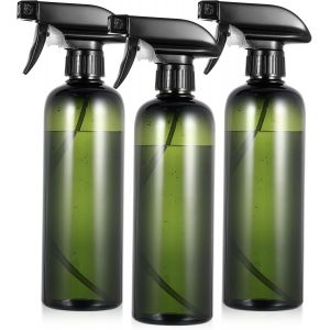 3 Pcs 500ml Flacons Pulv&eacute;risateur,Vaporisateur Eau,Bouteille Spray Vide Flacon Spray Bouteilles,pour M&eacute;nage,Nettoyage,Jardinage,Plantes,Coiffeur(Rond,Vert Fonc&eacute;) - Neuf