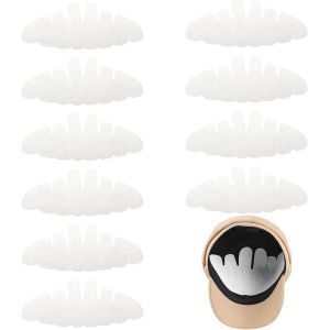 Mevronisshop-Lot De 10 Inserts De Protection R&eacute;utilisables Et Lavables En Feutre Pour Casquettes De Baseball 29 X 12 Cm Blanc - Neuf