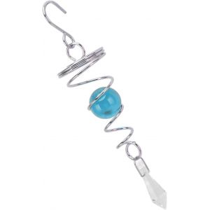 MEVRONISSHOP-2 Pi&egrave;ces Carillons &eacute;oliens Rotatif Spirale en Acier Inoxydable Regardant Boule Queue Vent Spinner pour L'ext&eacute;rieur Unisexe Nouvelle Maison (lac Bleu) Garden Decoration Garden Wind Chimes - Neuf